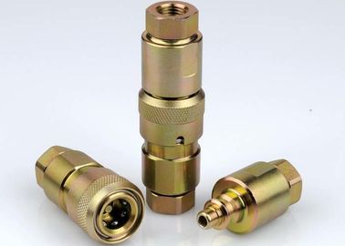 Poppet Valve High Pressure Hydraulic Couplings , Chrome Three High Pressure Fittings